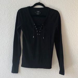 Volcom lace up long sleeve top